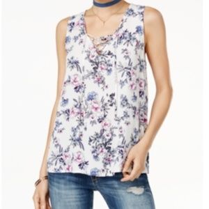 Hippie Rose Juniors' Lace-Up Tank Top